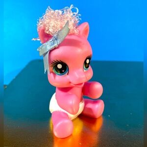 MY LITTLE PONY G3.5 NEWBORN CUTIES PINKIE PIE, BLUE BOW, DIAPER w/BALLOON SYMBOL